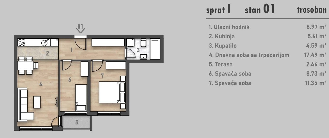 stan NOVI SAD - PODBARA - 1042939