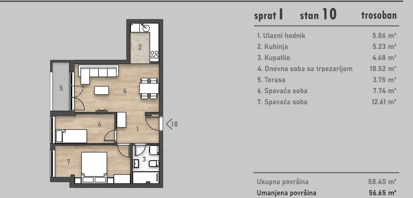 stan NOVI SAD - PODBARA - 1042944