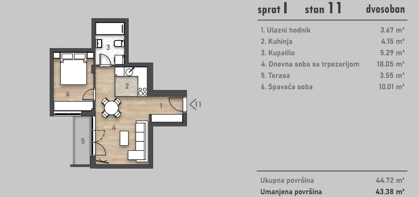 stan NOVI SAD - PODBARA - 1042945