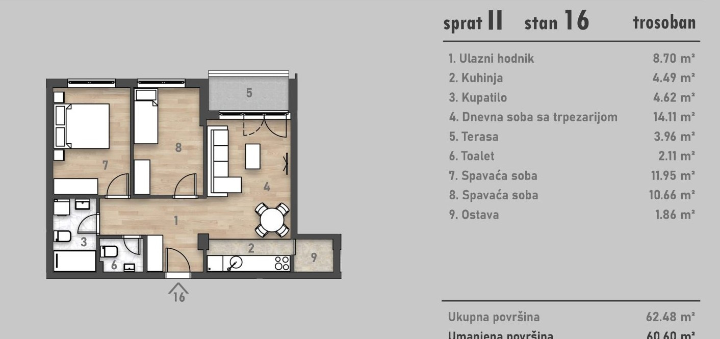 stan NOVI SAD - PODBARA - 1042948
