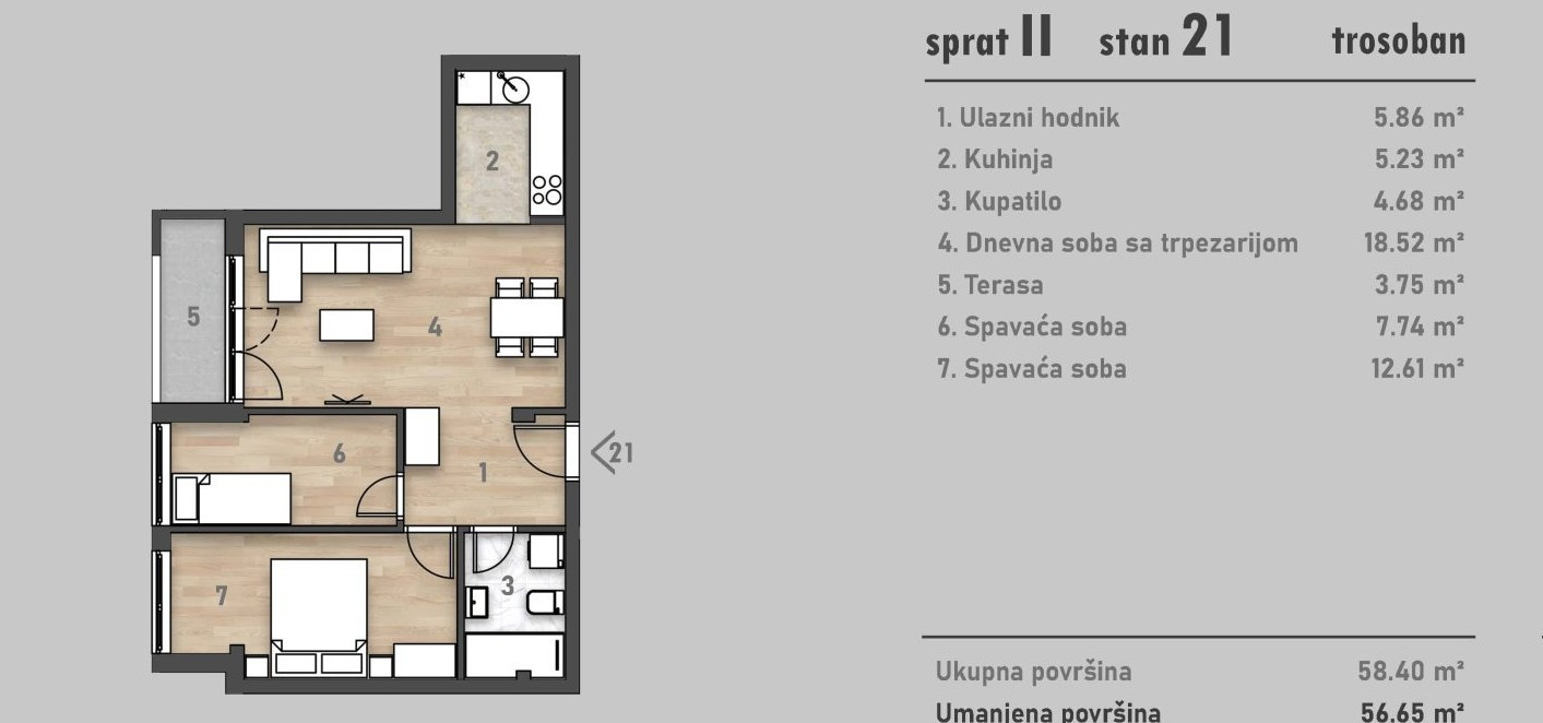 stan NOVI SAD - PODBARA - 1042950