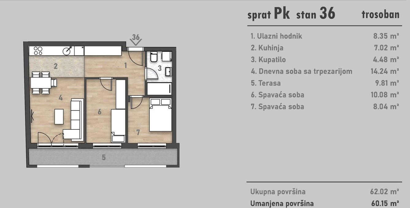 stan NOVI SAD - PODBARA - 1042960
